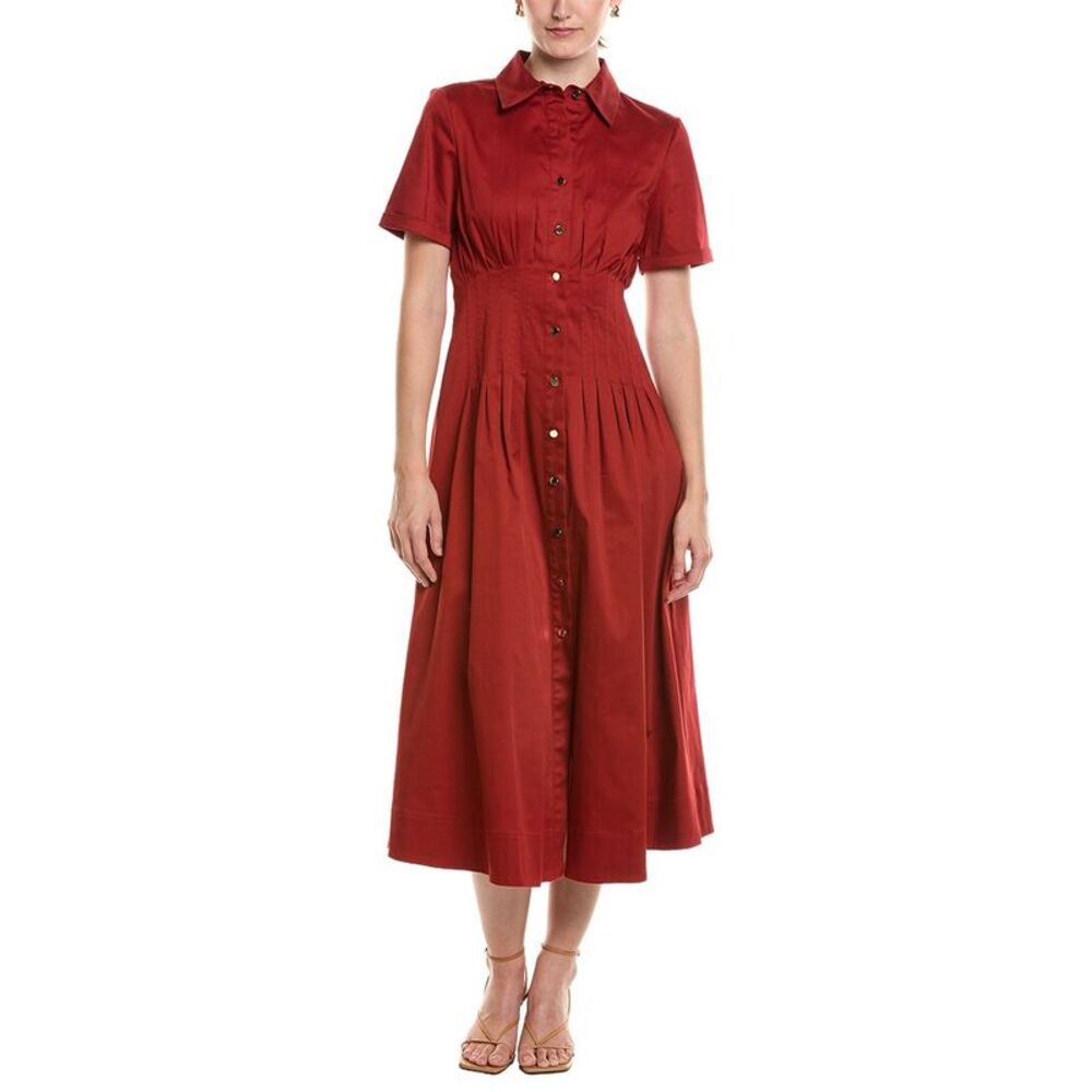 Anne Klein Womens  Midi Shirtdress, Brown
